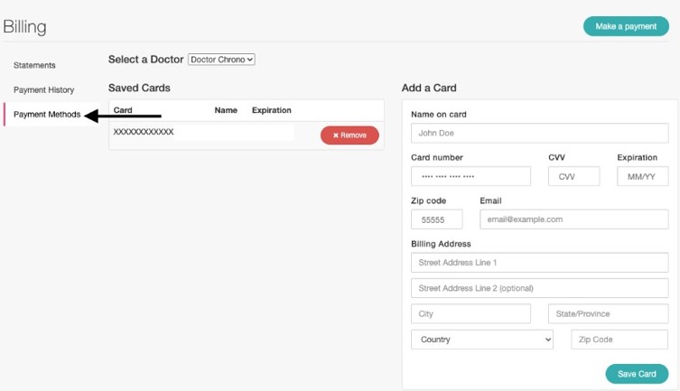 Image showing how to pay bills on OnPatient Portal